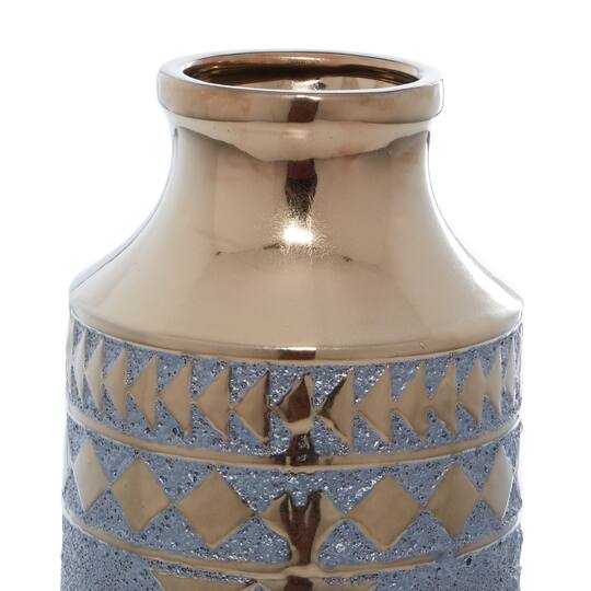 Gold Porcelain Contemporary Vase 18" x 8" x 8"